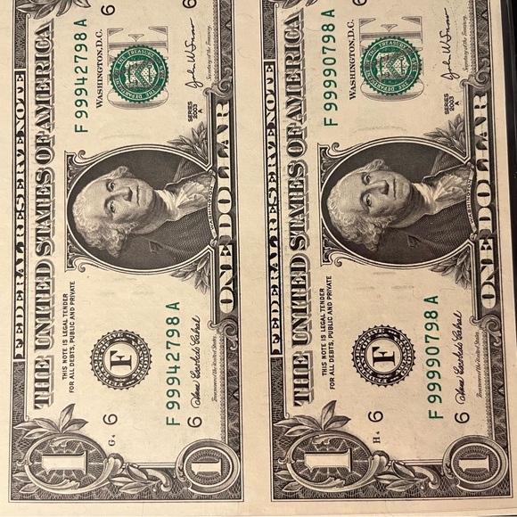 Lot of 2 World Reserve Monetary Exchange Uncut Sheet $1 & $2 Dollar Bills 2003 - Picture 5 of 10